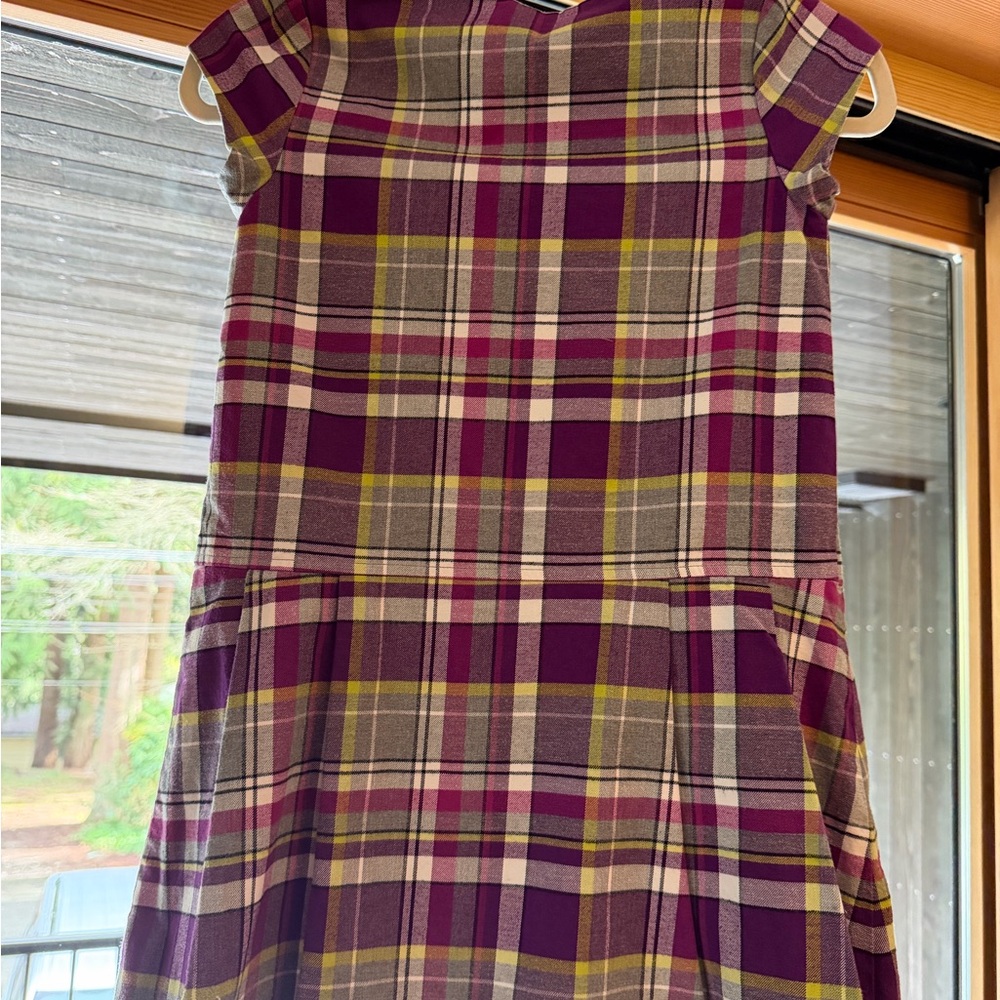 Janie and Jack Plaid Dress in Purple and Yellow